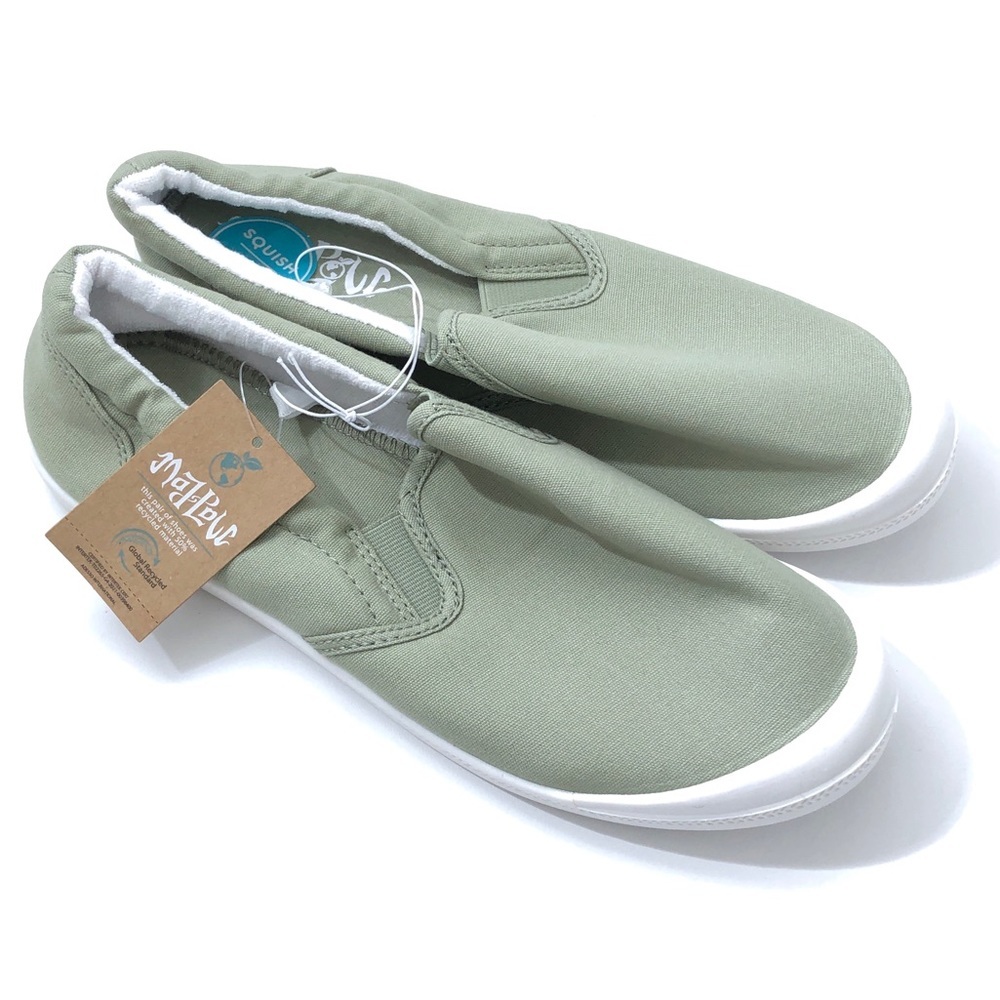 Mad Love Kasandra Green White Slip On Canvas Sneakers - Picture 2 of 6